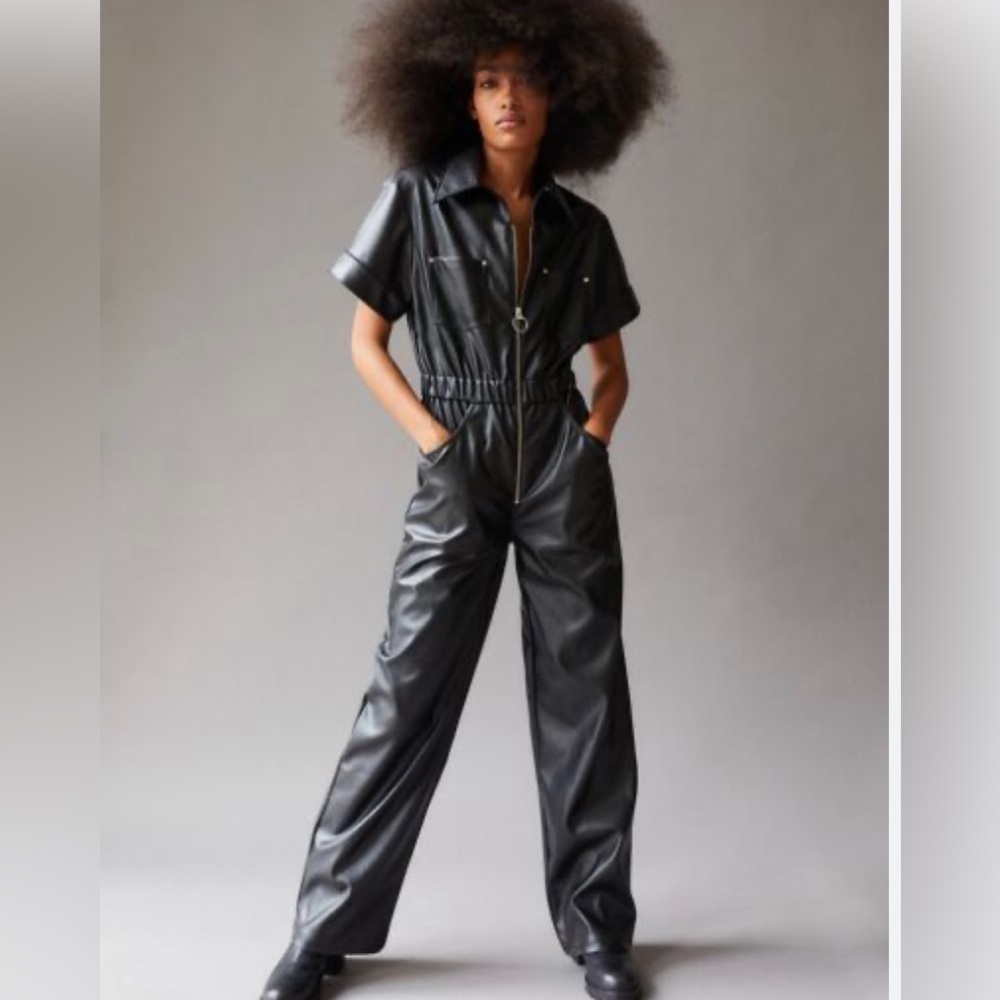MEEK Faux Leather Jumpsuit